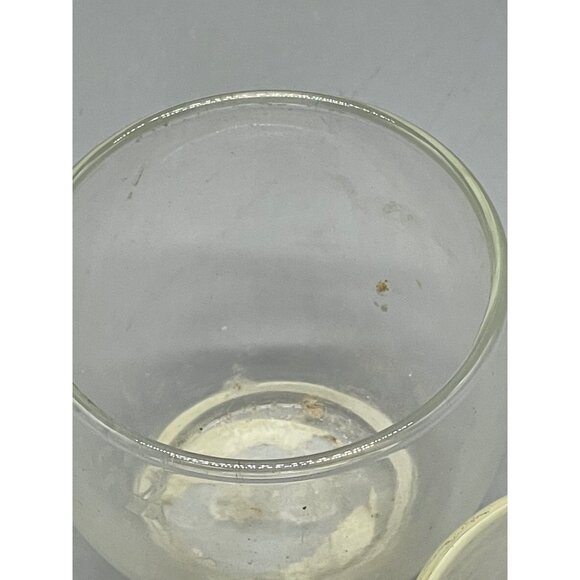 candle holder clear one embossed with leaves 2.5x2.5" glass leaf READ - Picture 3 of 6